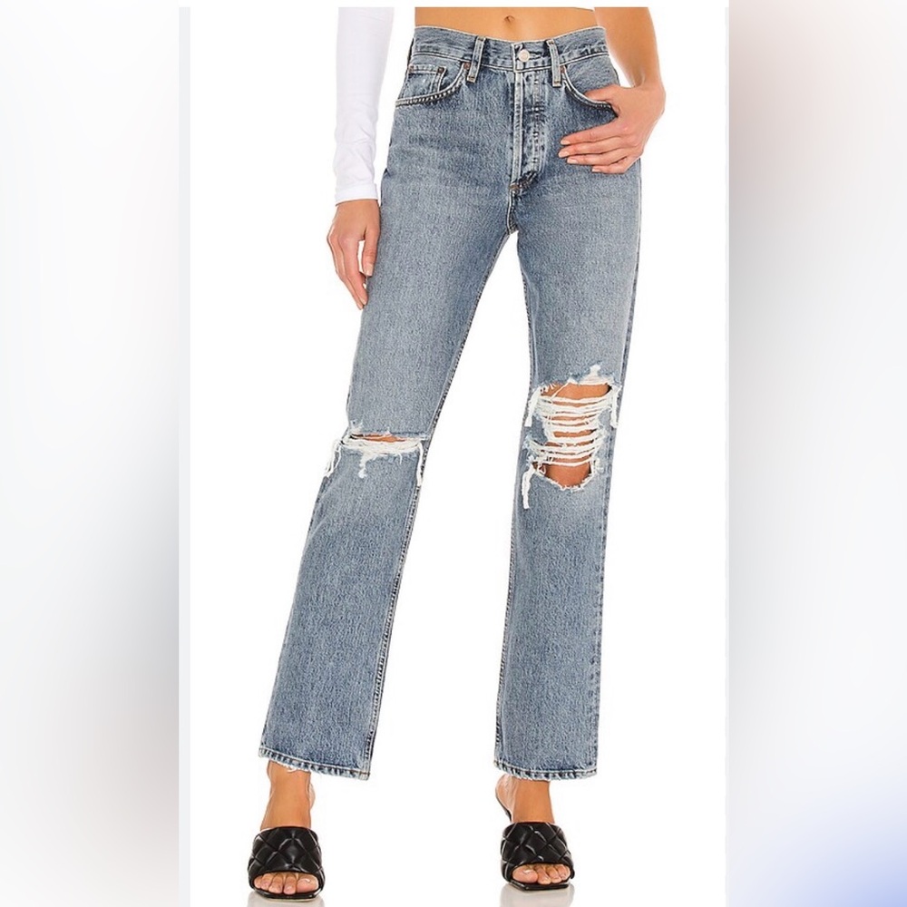 AGOLDE Lana Straight Jeans in Backdrop size 24